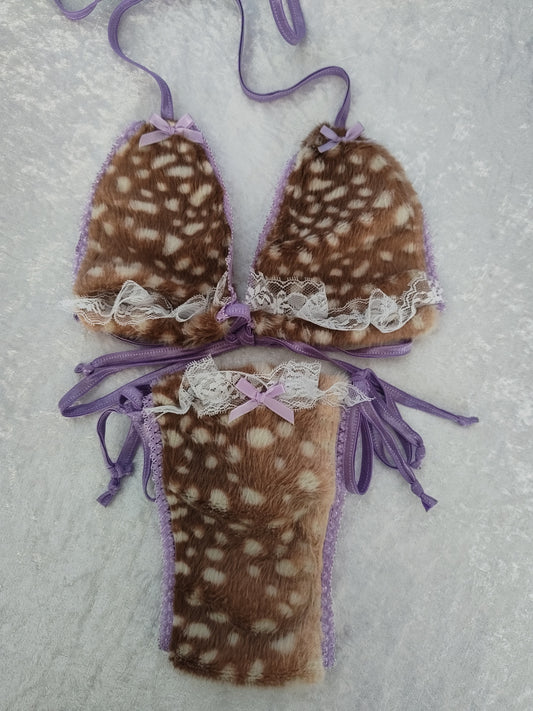 Lilac Faux Fawn Lingerie Set